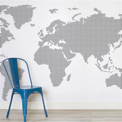 Review Of Black And White World Map Wall Mural Pics World Map Blank