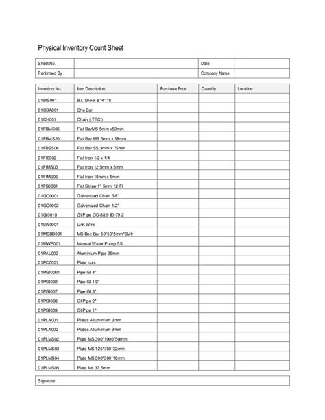 Physical Inventory Count Sheet Template For Excel Word Excel Templates