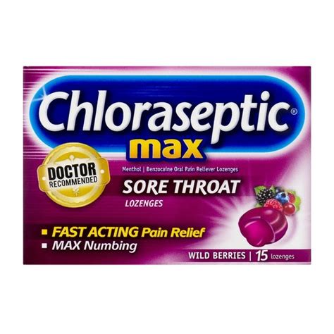 chloraseptic sore throat lozenges max strength wild berries 15 ct from shoprite instacart