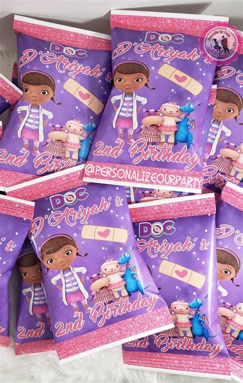 Doc Mcstuffins Chip Bags Wrappers Digital Printed Doc Etsy