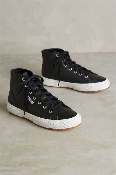 Superga Leather High Top Sneakers