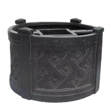 Mpg 18 In Dia Charcoal Cast Stone Mailbox Planter Pf6122ac Wgl 1 S