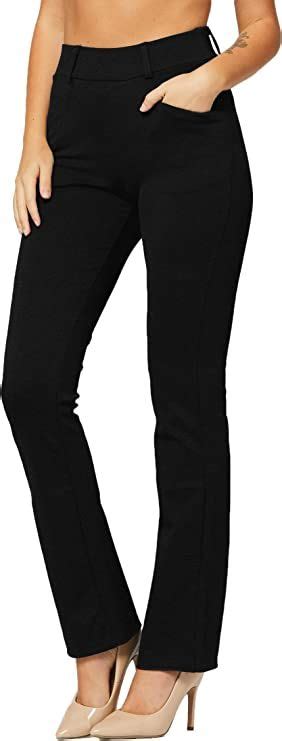 Conceited Womens Premium Stretch Bootcut Dress Pants With Pockets Wear To Work Ponte