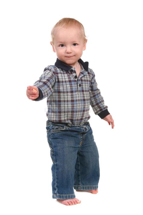 Adorable Baby Toddler Boy Standing Up Stock Photo Image Of Happiness