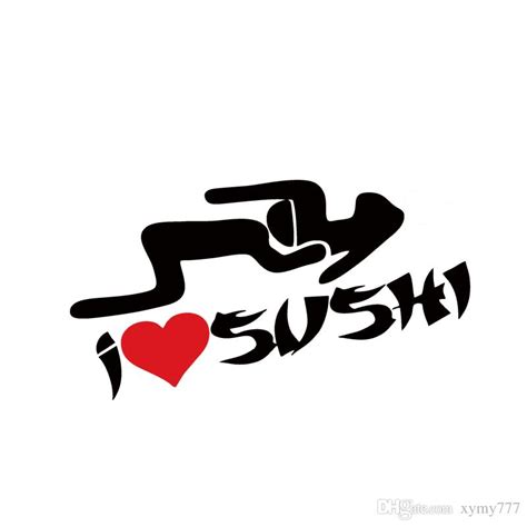 Discount Cool Graphics I Heart Sushi Love Srticker Funny Car Styling