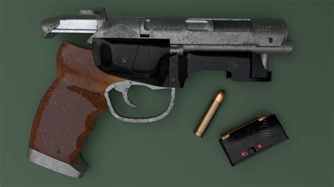 Fallout Pistol 223 3d Model 25 Ma Obj Free3d