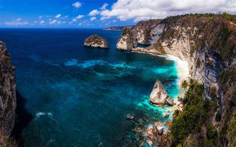 4k Bali Coast Sea Bay Rocks Indonesia Urlaub Reisen Strand