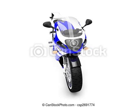 Isolated motorcycle front view 03. Isolated motorcycle on a white background. | CanStock