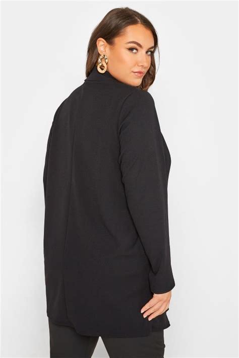 limited collection plus size black longline blazer yours clothing