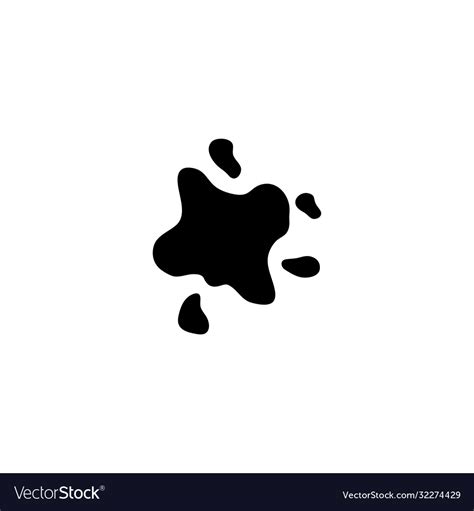Ink Spot Paint Stain Liquid Splash Flat Icon Vector Image