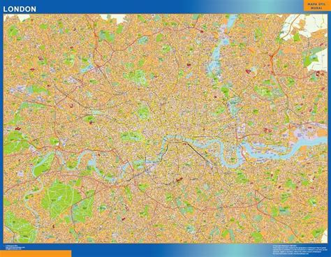 London Wall Map Digital Maps Netmaps Uk Vector Eps And Wall Maps