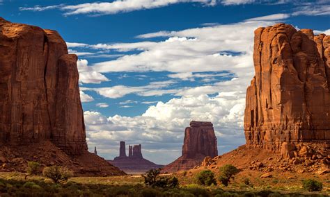 Monument Valley United States Mountain Sky Clouds Rock Hd