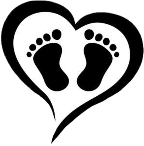 Heart Baby Babyfeet Silhouette Baby Feet Heart Clip Art Png