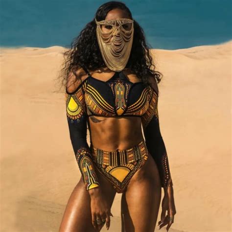 Hot Afryka Druku Cyfrowego Kobiety Jednocz Ciowy Str J K Pielowy W Stylu Vintage Sexy