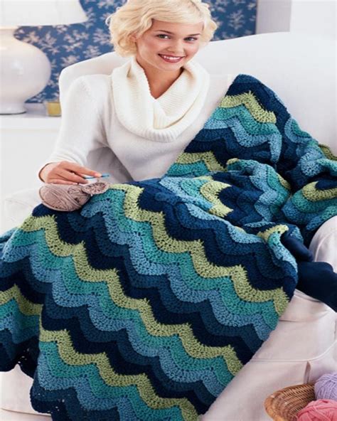 Free Ocean Waves Throw Crochet Pattern From With Images