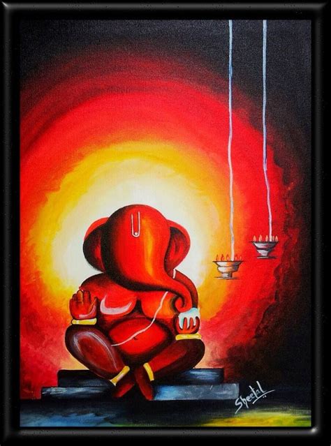 Do you want to paint in acrylic but don't know where to start? Ganesha Acrylic on Canvas - Easy and Artistic Ganesha ...