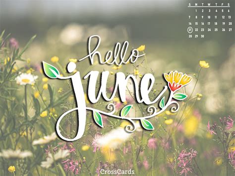 June 2020 June Flowers Desktop Calendar Free June Wallpaper