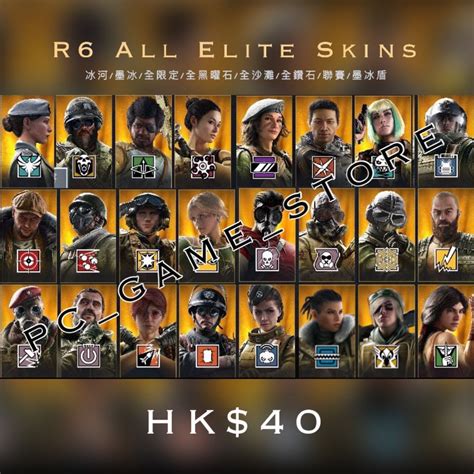 Rainbow Six Siege All Elite Skins R6全精英造型 彩虹六號全精英皮膚 電子遊戲 遊戲機配件 遊戲禮物