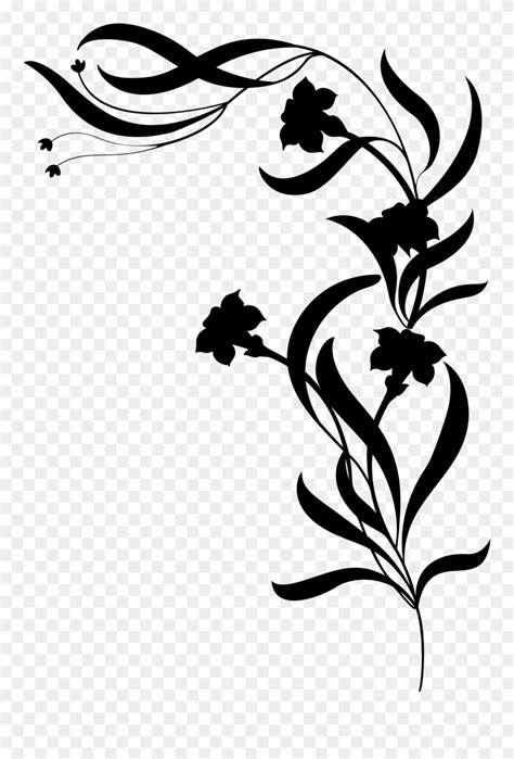 Flower Vine Silhouette Png Clipart (#1166486) - PinClipart