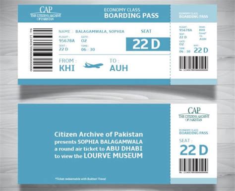 Airplane Ticket Template