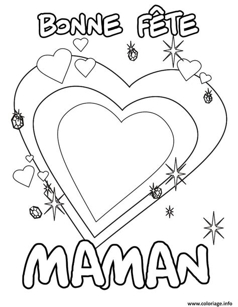 Coloriage bonne fete maman coeur  JeColorie.com