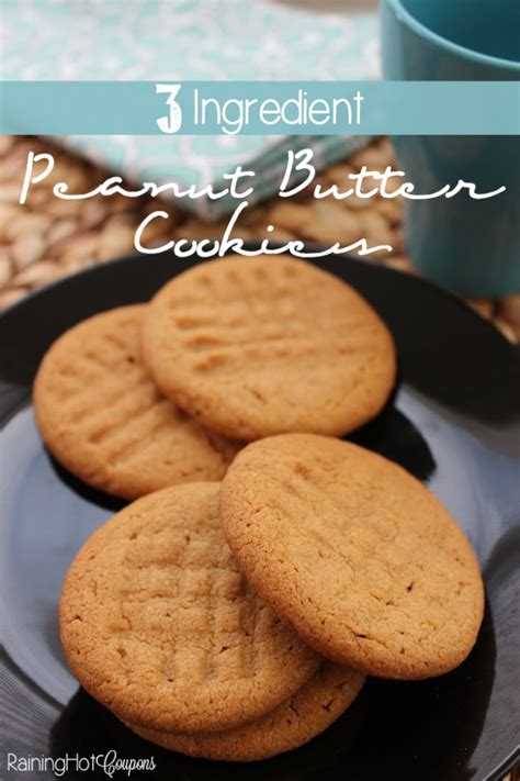 Three ingredient peanut butter cookies. 3 Ingredient Peanut Butter Cookies - lifeofawhisk.com