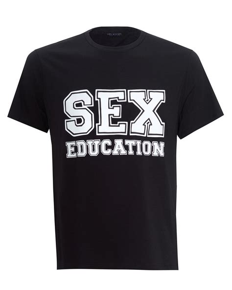 Neil Barrett Mens Sex Education T Shirt Black Tee