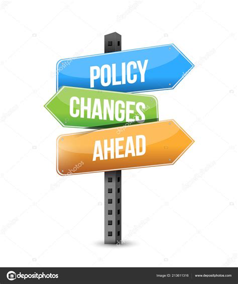 Policy Changes Ahead Multiple Destination Line Street Sign Isolated White — Stock Photo ...