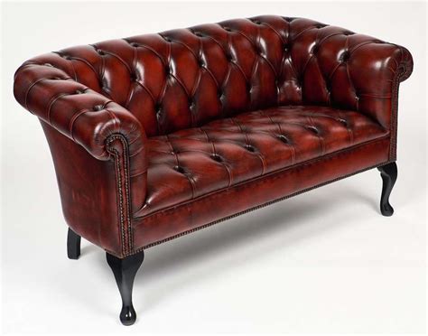 Leather Antique Chesterfield Loveseat Love Seat Chesterfield