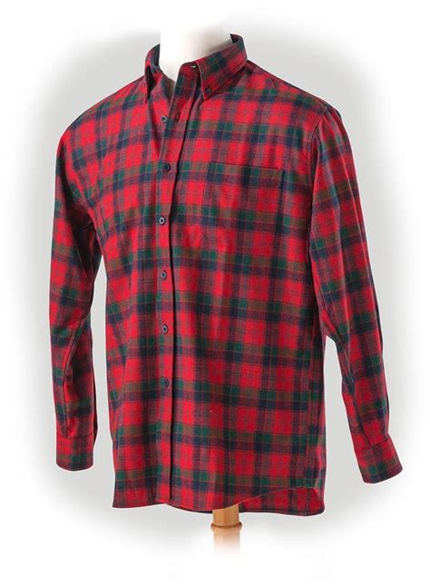 Pendleton Robertson Tartan Red Plaid Woolen Button Down Long Sleeved