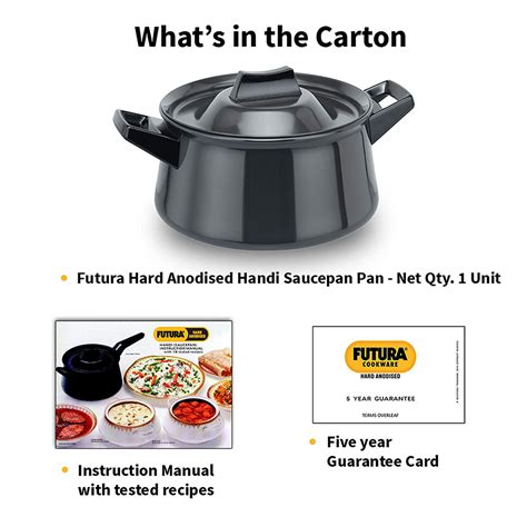 Buy Hawkins Futura 3 Litre Handi Hard Anodised Sauce Pan And Lid