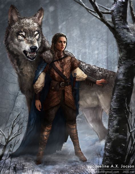 Arya Stark And Nymeria Game Of Thrones Fan Art