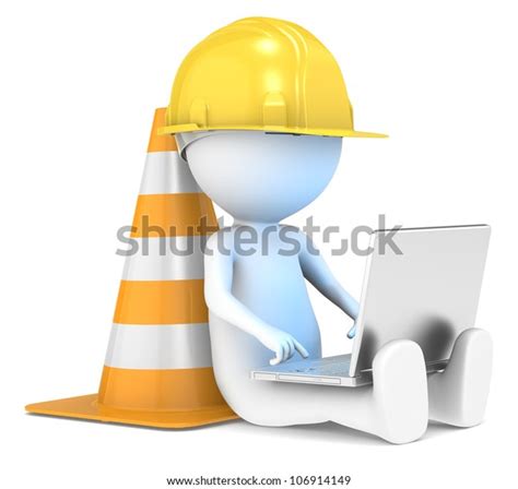 Under Construction 3d Little Human Character Stock Illustration 106914149