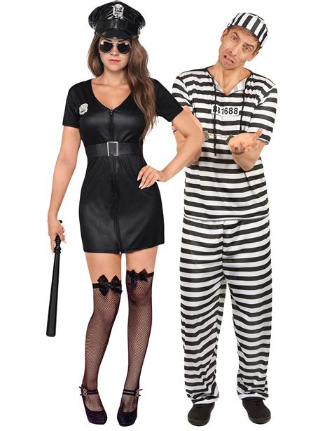 Costume Di Coppia Poliziotta E Prigioniero Adulti Mx