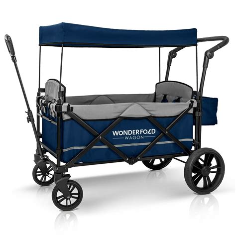 Wonderfold Baby Xl Push And Pull Double Stroller Wagon Navy