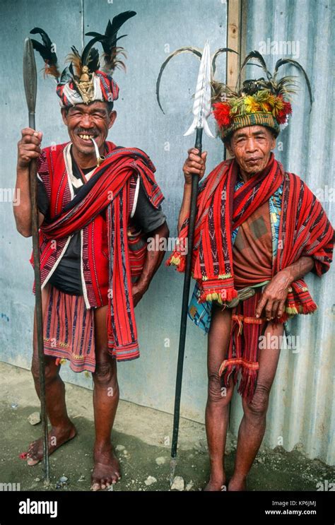 Two Ifugao Men In Traditional Dress Banaue Rice Terraces Ifugao