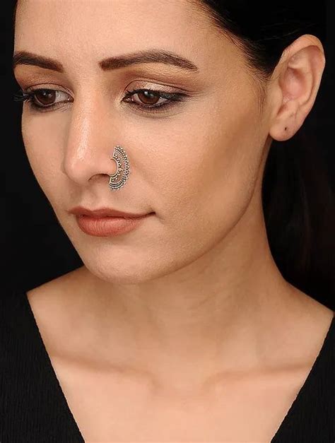 Buy Tribal Silver Nose Ring Online At Jaypore Com Nose Ring Online