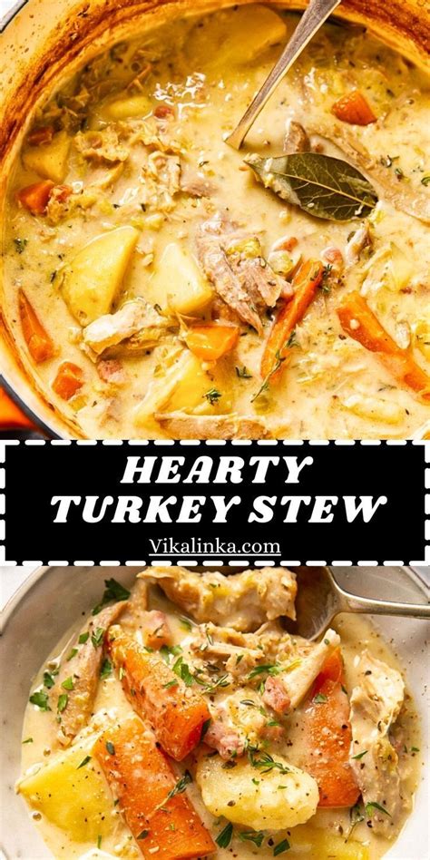 Hearty Turkey Stew With Potatoes And Carrots In A Pot