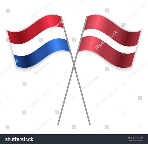 dutch and latvian crossed flags netherlands royalty free stock vector 591984677