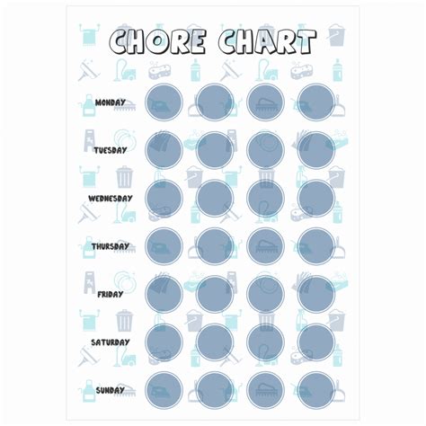 Childs Chore Chart And 70 Matching Stickers