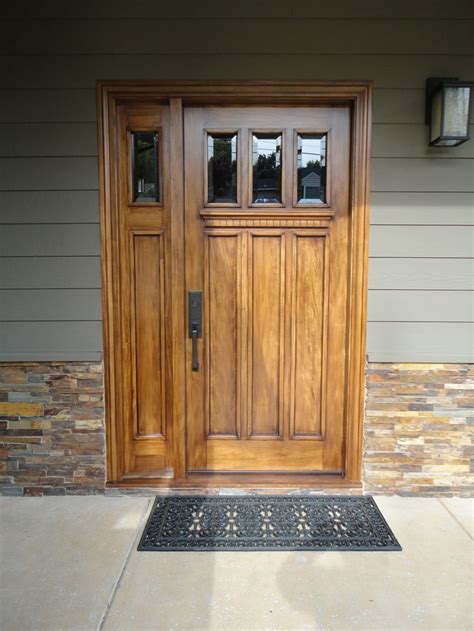 Light Panel Craftsman Entry Door With One Light Panel Sidelight