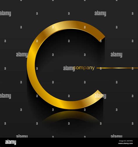Letter C Gold Logo Design Vector Graphic Elegant Golden Font With