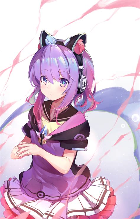 Cute Girl With Cat Ear Headphones Original Awwnime