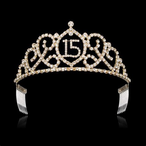 Yzhstone Gold Quinceanera Crowns Tiaras For Princess Girls 15th