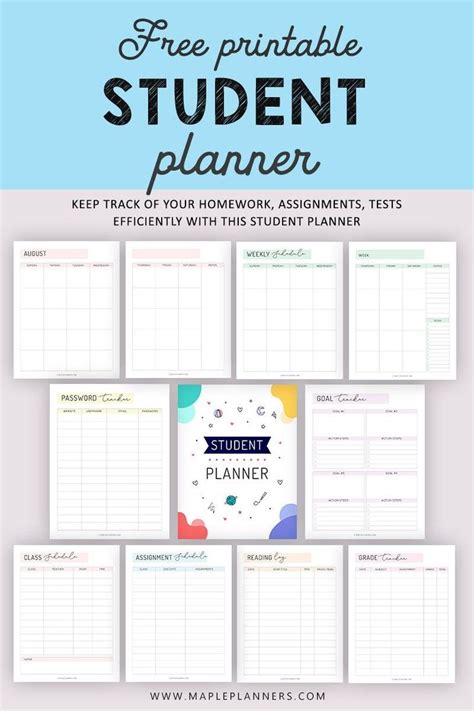 The Free Printable Student Planner Is Perfect For Students To Use In