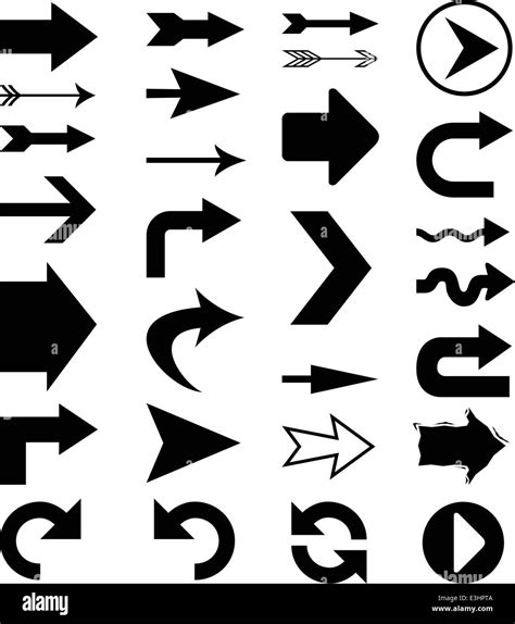 Set Of 28 Vector Arrow Shapes In Various Styles Stock Vector Image