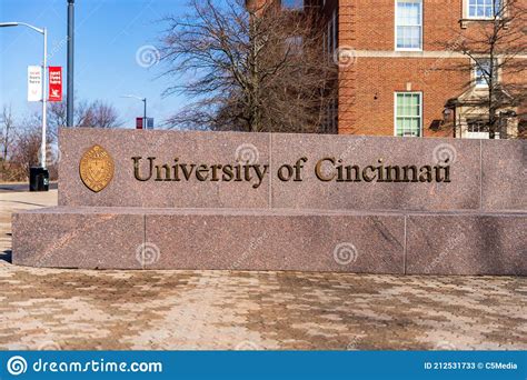 University Of Cincinnati Sign In Cincinnati Oh Editorial Stock Photo