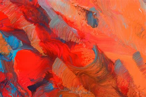 Stunning Original Abstract Red Art Red Clay Halo Swarez