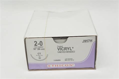 Ethicon J957h 2 0 Coated Vicryl Undyed 36inch Ct 40mm Taper Stre Bo