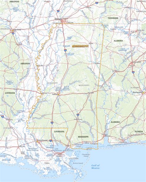 Map Of Mississippi State Travel United States